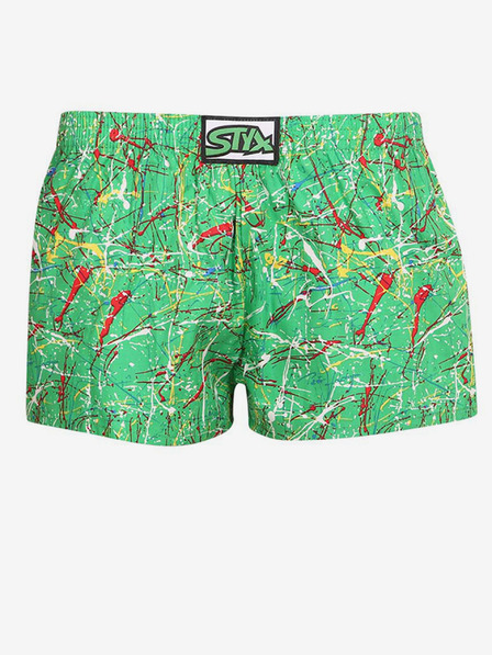 Styx Zelene fantovske kratke hlače z vzorcem Styx art Jáchym
