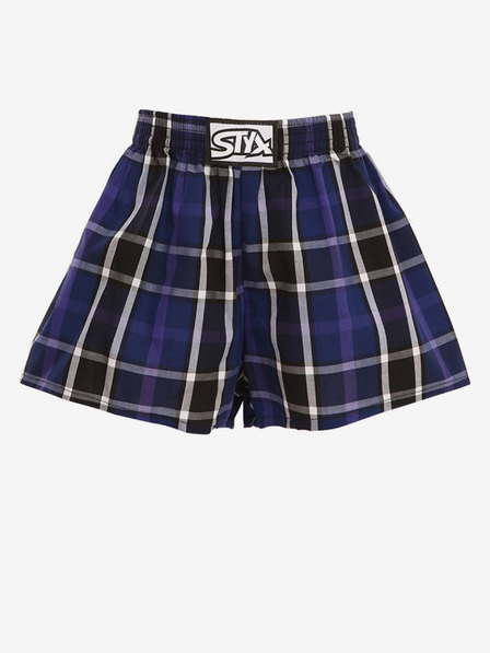 Styx Modre in črne fantovske kariraste hlače Styx