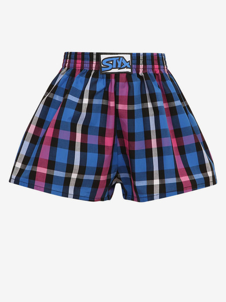 Styx Vijolične in modre fantovske kariraste hlače Styx