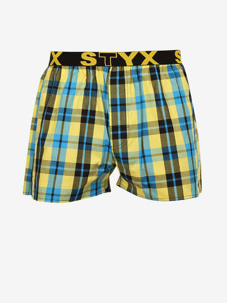 Styx Modro-rumene moške kariraste kratke hlače Styx