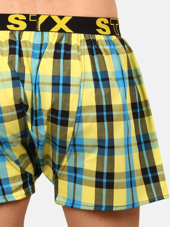 Styx Modro-rumene moške kariraste kratke hlače Styx