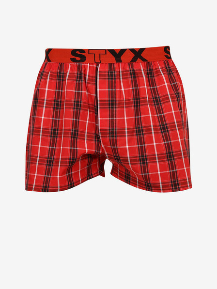 Styx Styx rdeče moške kariraste kratke hlače