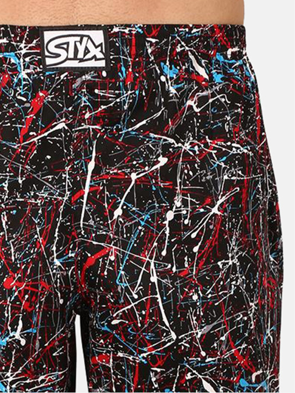 Styx Rdeče-črne moške pižame z vzorcem Styx Jáchym