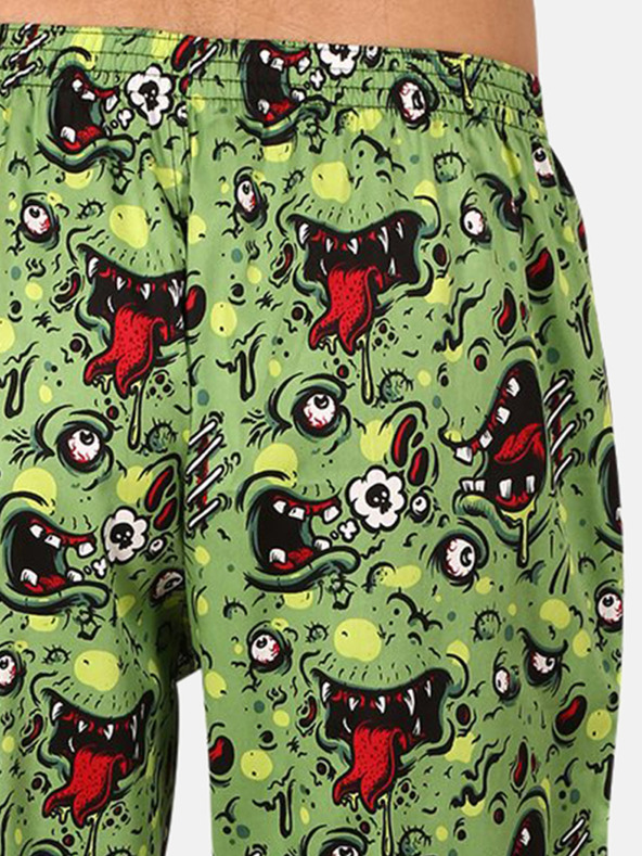 Styx Zelene moške pižamaste hlače Styx z vzorcem