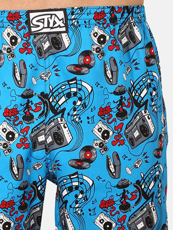 Styx Modre moške pižamske hlače Styx z vzorcem