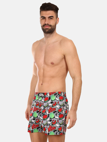Styx Sivo-rdeče moške kratke hlače Styx premium art Melons