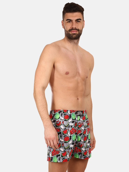Styx Sivo-rdeče moške kratke hlače Styx premium art Melons