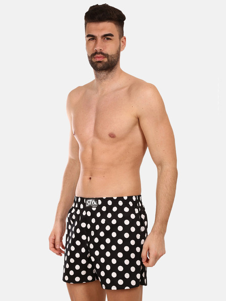 Styx Črne moške kratke hlače Styx premium art Polka dots