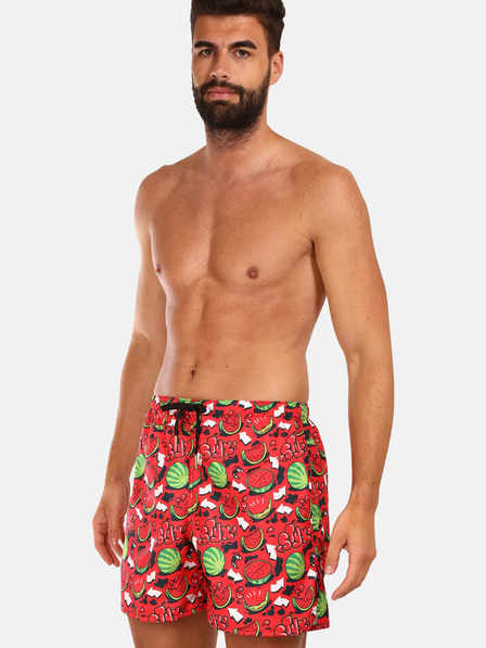 Styx Rdeče moške kopalke Styx Melons z vzorcem