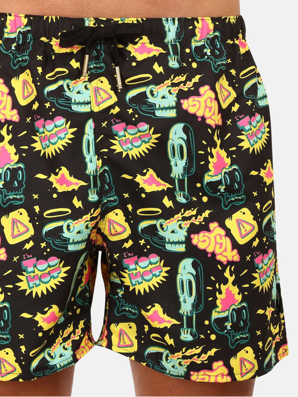 Styx Rumeno-črne moške vzorčaste kopalke Styx