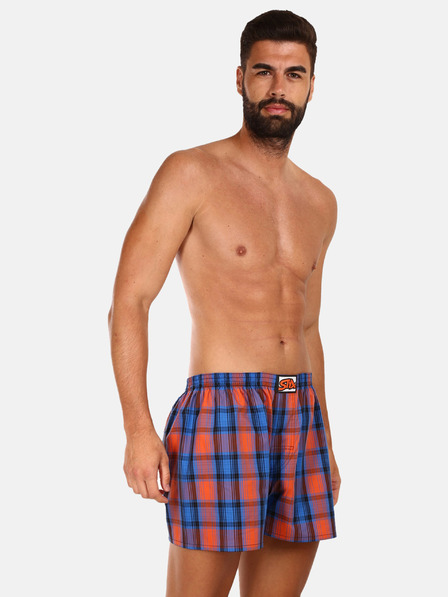 Styx Oranžno-modre moške kariraste hlače Styx