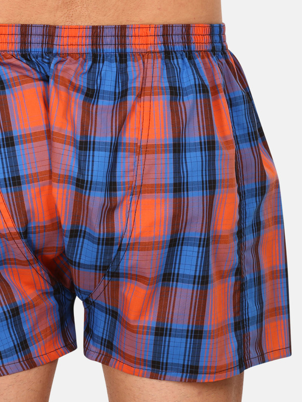 Styx Oranžno-modre moške kariraste hlače Styx