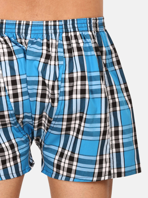 Styx Modre moške kariraste kratke hlače Styx