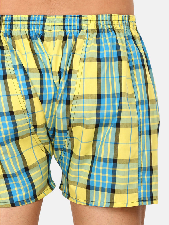 Styx Modro-rumene moške kariraste kratke hlače Styx