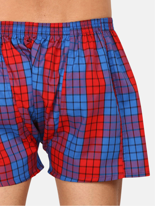 Styx Rdeče in modre moške kariraste hlače Styx