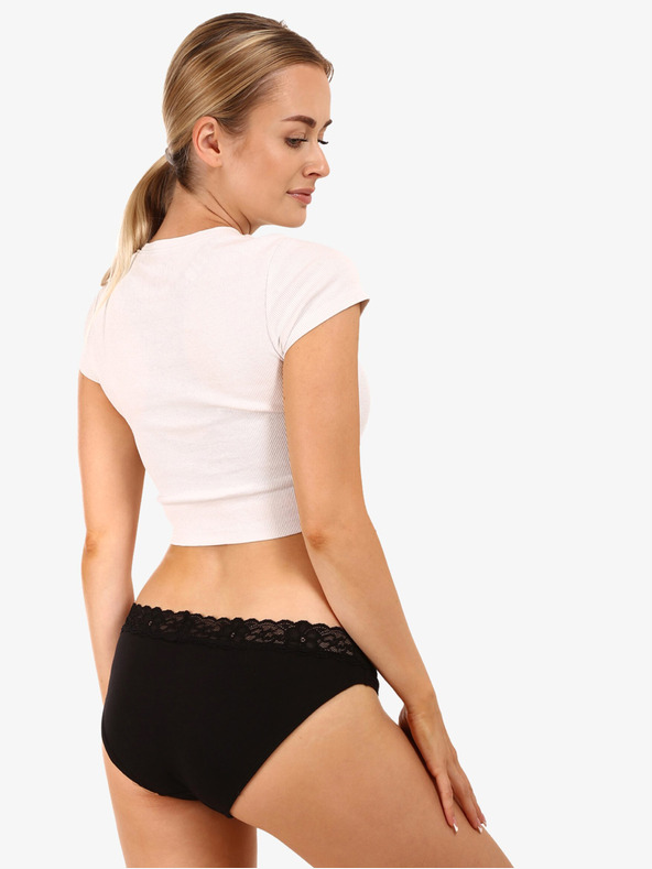 Styx Črne ženske čipkaste spodnjice Styx