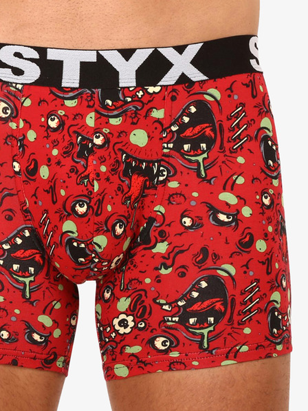 Styx Rdeče moške boksarice z vzorcem Styx Zombie