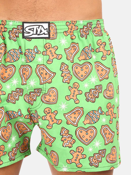 Styx Svetlo zelene moške božične hlače Styx Christmas Gingerbread