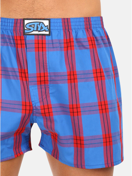 Styx Styx rdeče moške kariraste kratke hlače