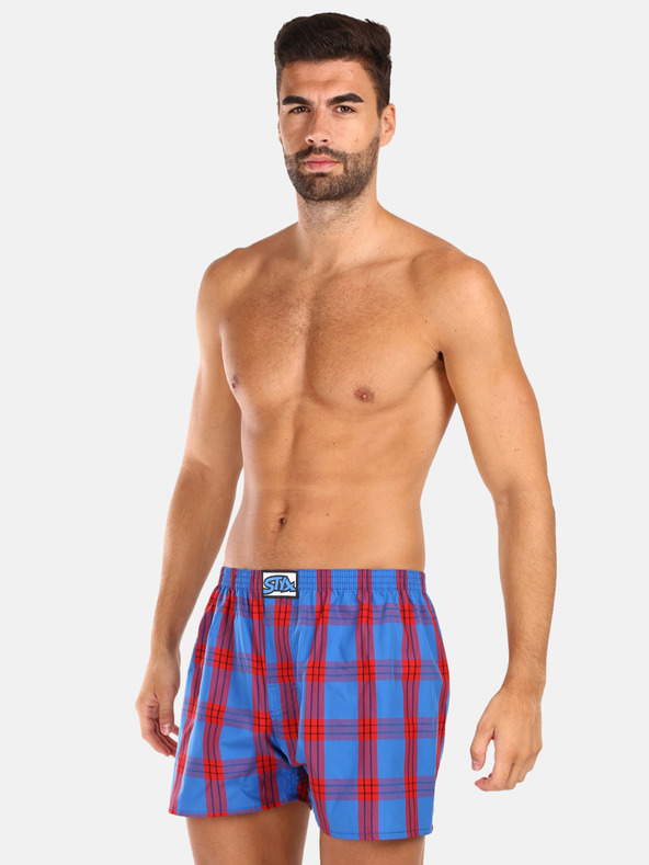 Styx Styx rdeče moške kariraste kratke hlače