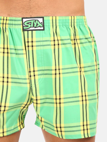 Styx Svetlo zelene moške kariraste kratke hlače Styx