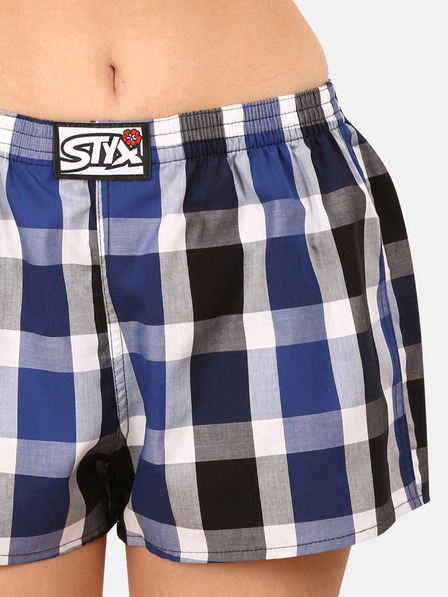 Styx Modro-bele kariraste ženske kratke hlače Styx