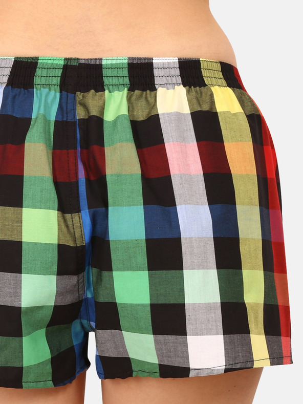 Styx Zeleno-črne ženske kariraste kratke hlače Styx