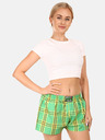 Styx Rumeno-zelene ženske kariraste kratke hlače Styx