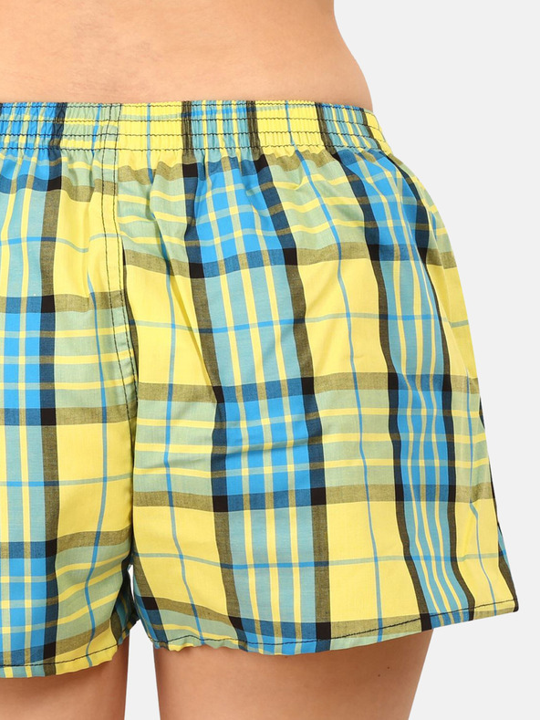 Styx Modre in rumene ženske kariraste hlače Styx