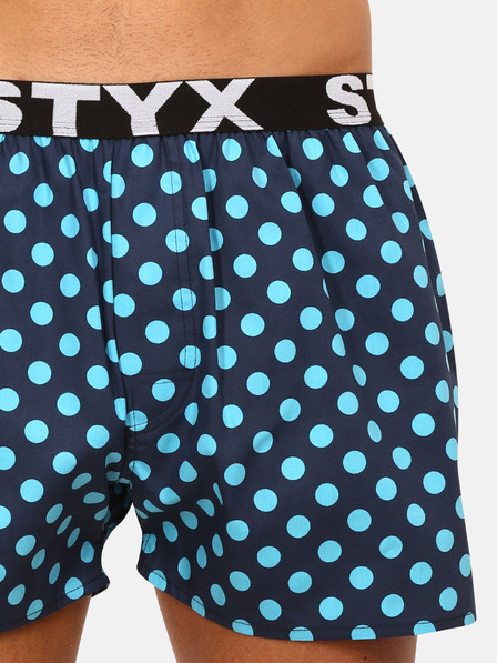 Styx Turkizne in modre moške kratke hlače Styx s pikami