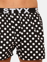 Styx Črno-bele moške kratke hlače s pikami Styx Polka dots