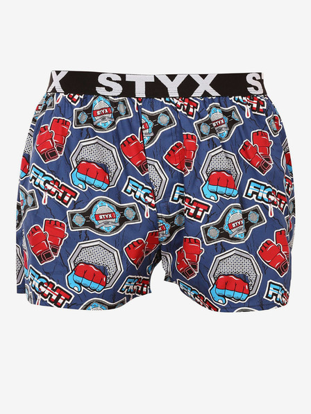 Styx Rdeče in modre moške kratke hlače Styx z vzorcem
