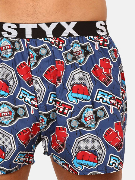 Styx Rdeče in modre moške kratke hlače Styx z vzorcem