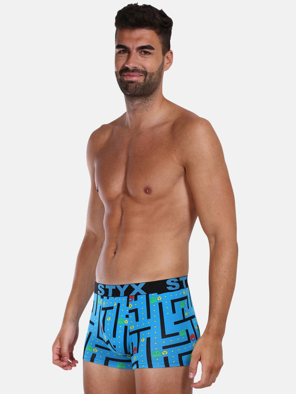 Styx Modre moške boksarice Styx z vzorcem Igra