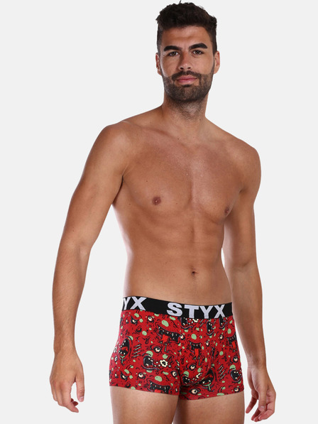 Styx Rdeče vzorčaste moške boksarice Styx