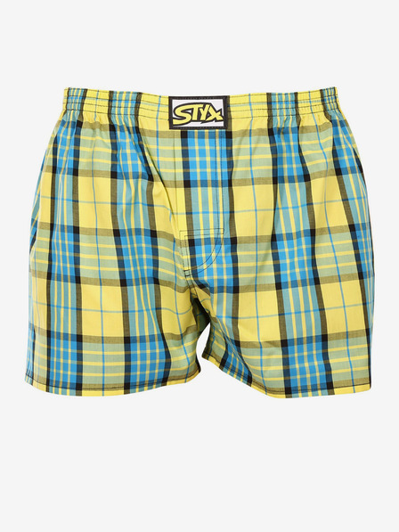 Styx Modro-rumene moške kariraste kratke hlače Styx