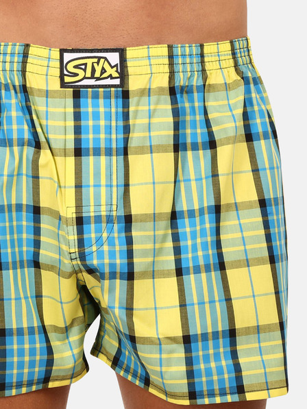 Styx Modro-rumene moške kariraste kratke hlače Styx
