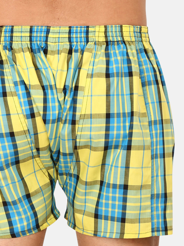 Styx Modro-rumene moške kariraste kratke hlače Styx