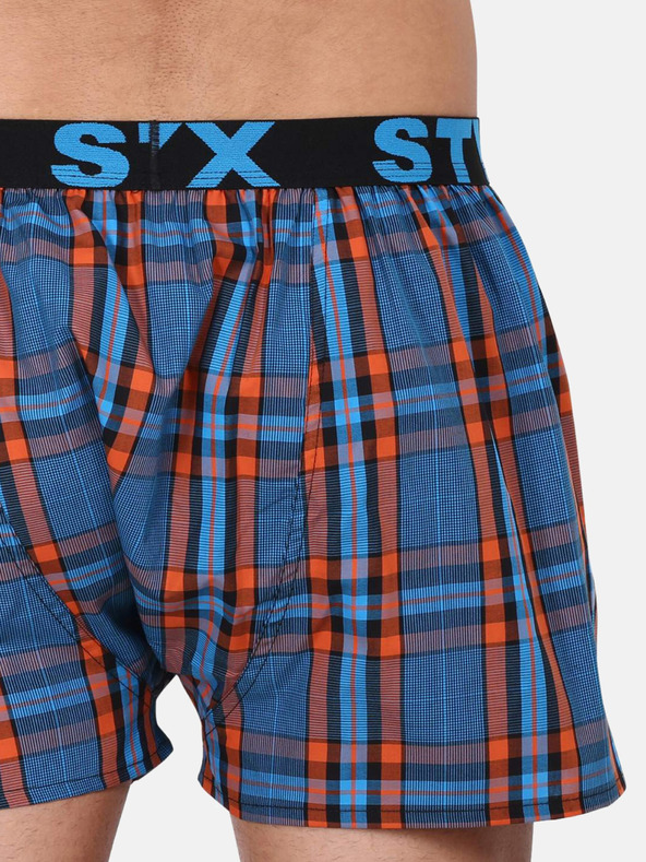 Styx Oranžno-modre moške kariraste hlače Styx