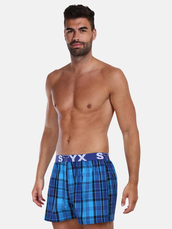 Styx Styx modre moške kratke hlače na karo