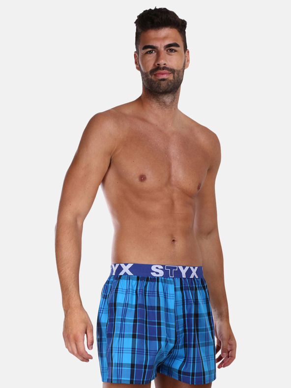 Styx Styx modre moške kratke hlače na karo