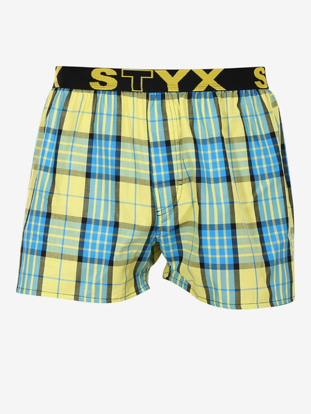 Styx Modro-rumene moške kariraste kratke hlače Styx