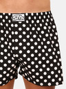 Styx Črno-bele moške kratke hlače s pikami Styx Polka dots