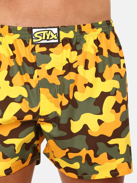 Styx Kaki-rumene moške vzorčaste boksarice Styx