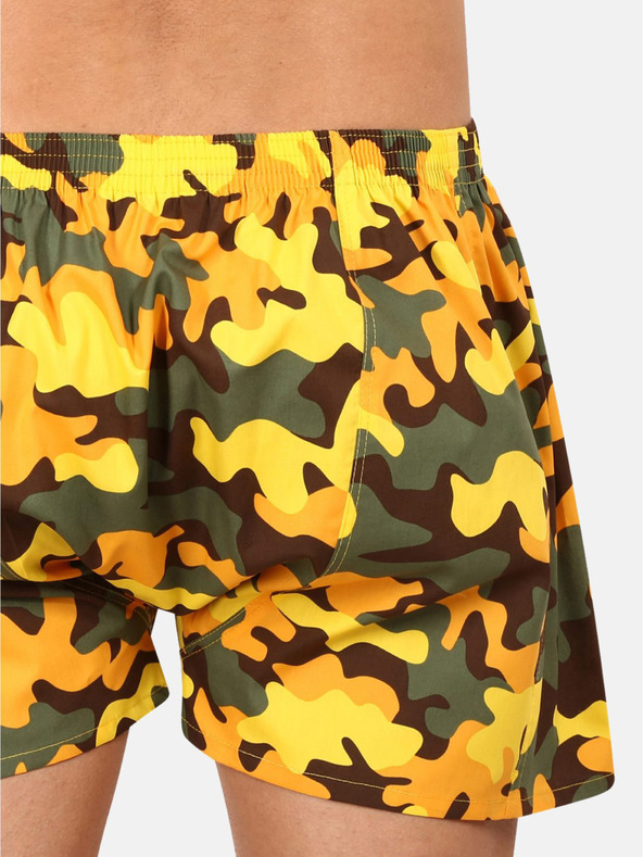 Styx Kaki-rumene moške vzorčaste boksarice Styx