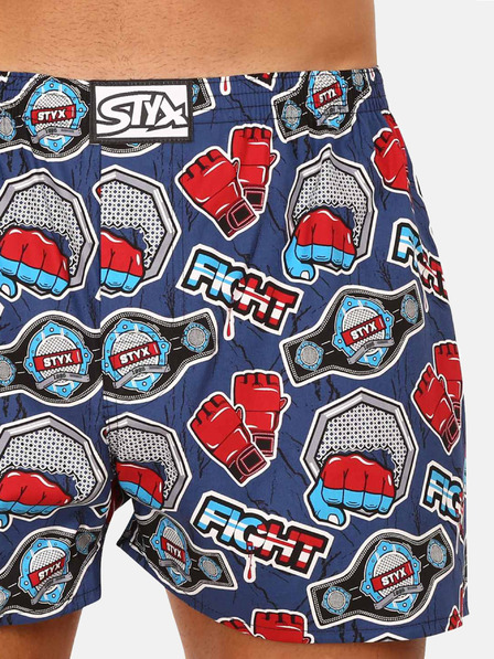 Styx Rdeče in modre moške kratke hlače Styx z vzorcem