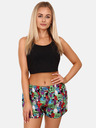 Styx Vijolično-zelene vzorčaste ženske kratke hlače Styx Monsters