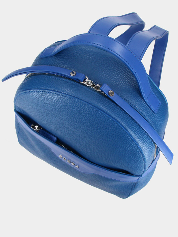 Elega Modri ženski usnjeni nahrbtnik ELEGA Festy