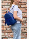 Elega Modri ženski usnjeni nahrbtnik ELEGA Festy