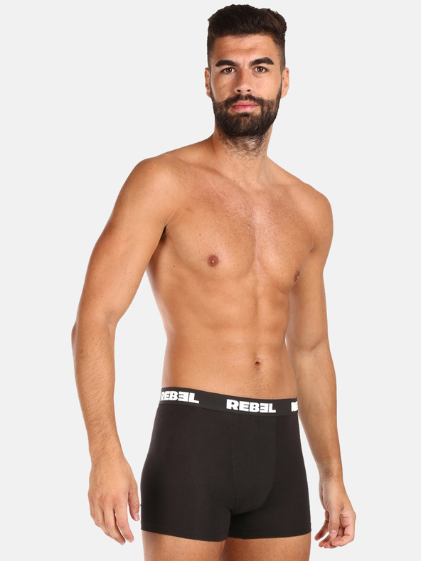 Nedeto Komplet desetih moških boksaric črne barve Nedeto Rebel